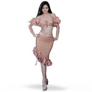 Ensemble de costumes classiques haut de gamme sexy en dentelle irrégulière et strass pour la <span class=keywords><strong>danse</strong></span> <span class=keywords><strong>orientale</strong></span> du ventre - Product Image 2