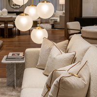 Ensemble de canapés sectionnels modernes en tissu doux pour hôtel de luxe et salon, avec structure en bois, design durable