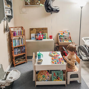 <span class=keywords><strong>ชุด</strong></span><span class=keywords><strong>โต๊ะ</strong></span>และเก้าอี้<span class=keywords><strong>เด็ก</strong></span><span class=keywords><strong>โต๊ะ</strong></span>4 in 1สำหรับ<span class=keywords><strong>เด็ก</strong></span>วัยหัดเดินพร้อมลิ้นชักเก็บของโต๊ะกิจกรรมไม้สำหรับ2 in 1<span class=keywords><strong>โต๊ะ</strong></span>ถอดออกได้ชั้นหนังสือ - Product Image 4