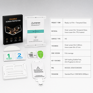 ชุดฟิล์มกันรอยหน้าจอสำหรับ <span class=keywords><strong>iPhone</strong></span> Ultra กระจกนิรภัยด้านนอก + ฟิล์มไฮโดรเจล TPU ด้านใน + ถาด HD ป้องกันเต็มจอ OEM MOQ50 - Product Image 6