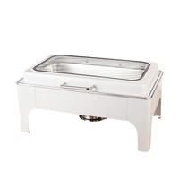 Chauffe-Plat Rectangulaire Hydraulique en Acier Inoxydable 201, Capacité 9L, Chauffage à la Vapeur, Luxe, pour Buffet d'Hôtel et Restauration, Réchaud Alimentaire