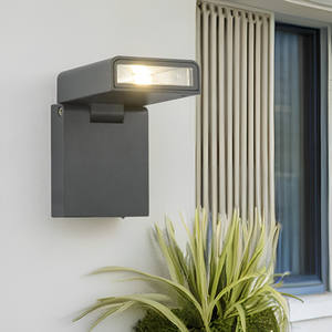 Lámpara de Pared para Jardín <span class=keywords><strong>KANGHUI</strong></span>, Cilindro de Aluminio Negro, Cabezal Ajustable, IP65, LED COB 3500K, Blanco Cálido, Vidrio Templado, para Exteriores - Product Image 3