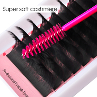 0.5 Mega Volume Lash Eyelash Extension 4D Lash Trays Vente en gros Propre Marque Cils Extension Cachemire Lash Extensions Jet Black