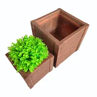 Fioriera quadrata in legno-imitazione marrone all'ingrosso per piante
