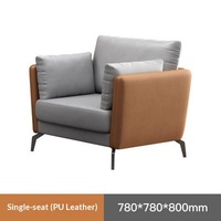 Muebles Shuoran, Sofá de Cuero Estilo Occidental para Sala de Estar, Cuero Vacuno de Primera Calidad, Estilo Italiano Moderno, Minimalista y de Lujo Ligero Nórdico