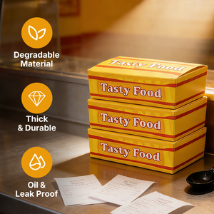 Cajas Ecológicas Personalizadas para Alitas de Pollo Frito, Biodegradables, Portátiles, para Comida Rápida para Llevar, con Cierre Magnético - Product Image 2