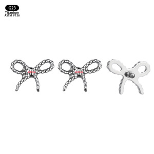 Boucles d'oreilles en titane F136 en forme de nœud papillon pour femmes, accessoires de mode, bijoux, boucles d'oreilles en alliage de titane ASTM F136 - Product Image 5