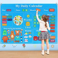 Robe préscolaire émotion météo saison jours de la semaine montessori sensoriel feutre activité calendrier histoire planche pour enfants