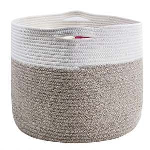 Panier de rangement pliable en corde de coton, organisateur de linge, jouets, couvertures pour bébé - Product Image 6