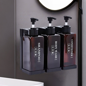 Dispensador de Jabón Cuadrado para Hotel, Montado <span class=keywords><strong>en</strong></span> la Pared, con Cerradura para Llaves, Soporte para Botellas de Jabón Individuales, Dobles o Triples, con Botellas Incluidas - Product Image 2