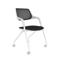 Chaise de réunion de bureau avec accoudoirs et roulettes universelles, structure en X, chaise de bureau ergonomique pour les réunions de bureau