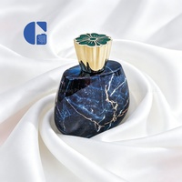 Flacon de parfum en verre unique à motif marbré de luxe, revêtement personnalisé, flacon de parfum vide, OEM ODM, conteneur cosmétique pour parfum