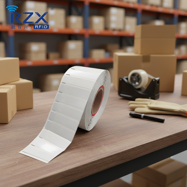 On-Metal UHF RFID Tag UCODE 8 Flexible Anti-metal Sticker 860-960MHz for IT Asset Tracking & Warehouse Inventory Management