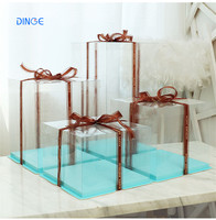 Luxury Cake Birthday Paper Custom Box Boards Printed pop Transparent 12 clear 10 Packaging Inch Cake Boxes