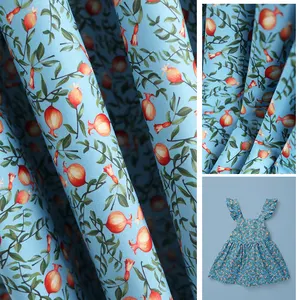 Customization New Design Popular Woven Pure Cotton Plain Art Digital Printed Floral Poplin Fabric For Dress