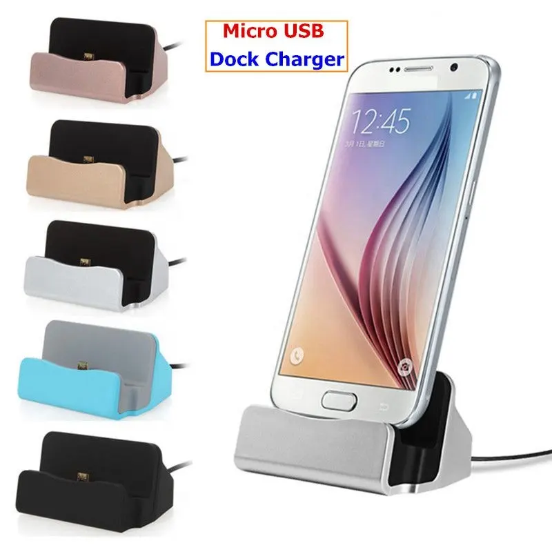 Portable 3 in 1 Micro USB type C Charging Dock Android mobile phone Desktop Stand Sync Charger Docking Station for iphone