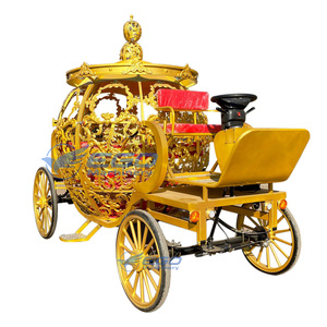 Chariot électrique sculpté doré en forme de citrouille, chariot de défilé touristique, chariot de visite sans chevaux, chariot électrique Cendrillon en forme de citrouille - Product Image 6