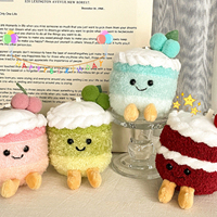 Chat mignon pendentif nourriture jouet créatif en peluche décoration poupée avec PP coton remplissage pour sac pendentifs
