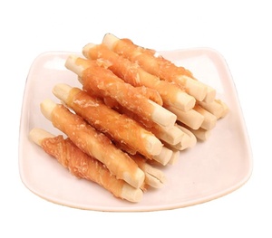 Palo de cuero crudo envuelto con bocadillos de pollo, comida para mascotas, palillo de cuero de vaca, masticables para perros, tratamiento orgánico para perros - Product Image 5