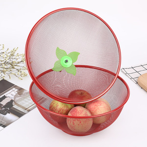 Apple Shape Metal Fruit <b>Basket</b> With Lid 2.0-3.0L Round Eco Friendly Kitchen Sink Drain <b>Basket</b> For Fruit <b>Vegetable</b> Storage - Product Image 3