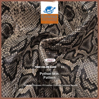 Cuir synthétique résistant à l'abrasion à motif python, grain floral, imprimé animal pour bagages J9127