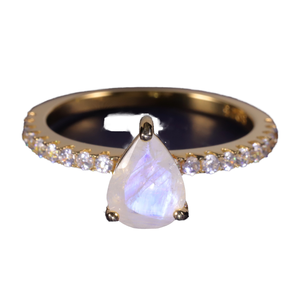 <b>Gold</b> Plated S925 Sterling Silver Engagement <b>Ring</b> Women Resizable Heart Shape Natural <b>Amethyst</b> Crystal Classic Wedding Party - Product Image 2