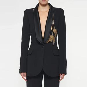<span class=keywords><strong>Chaqueta</strong></span> de Color negro/blanco, abrigo, pantalones, conjuntos con cuentas, <span class=keywords><strong>traje</strong></span> de fiesta <span class=keywords><strong>para</strong></span> <span class=keywords><strong>mujer</strong></span>, 2024 en Stock, <span class=keywords><strong>traje</strong></span> Formal <span class=keywords><strong>para</strong></span> <span class=keywords><strong>mujer</strong></span>, trajes de pantalón <span class=keywords><strong>para</strong></span> bodas - Product Image 2