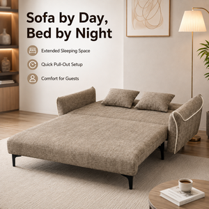 Divano Letto Convertibile Moderno di Lusso 3 in 1 Salvaspazio, Design Elegante, Facile Conversione, Colore Taupe, Arredamento <span class=keywords><strong>per</strong></span> Casa e Ufficio - Product Image 2