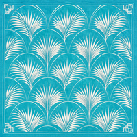 Tapis de Mahjong Personnalisé Série Palm Beach Regency – Imprimé Treillis Tropical Vibrant – Caoutchouc Naturel Durable et Écologique – Protection de Table