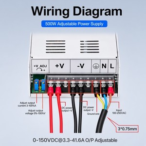 Alimentation électrique réglable 500W 12V 24V 36V 48V 60V 72V 80V 110V 220V 2A 4A 6A 8A <span class=keywords><strong>10A</strong></span> 20A 40A 500W Alimentation à découpage AC/DC - Product Image 4