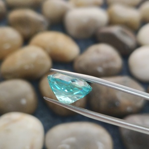 พลอย DS Gems ขนาดใหญ่ คุณภาพสูง 14x16 มม. พลอยเพาราอิบาสีน้ำเงินนีออนทรงคุชชั่นเจียระไนแบบไอซ์ครัช ผลิตในห้องปฏิบัติการ - Product Image 5