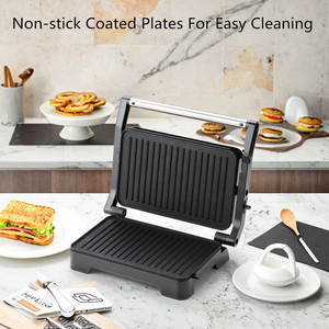 Presse à panini multifonctionnelle avec plaque antiadhésive Grille de contact portable pour barbecue électrique d'intérieur Vente en gros - Product Image 4