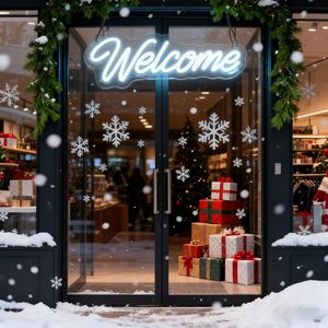 Welcome letreros neon <b>sign</b> LED indoor hanging ambient light shop <b>sign</b> wall decoration light entrance indicator light 5v 12v - Product Image 2