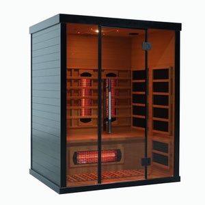 ห้องซาวน่าอินฟราเรดคาร์บอนแบบเต็มสเปกตรัม สีดำ สำหรับ 3 คน ขายดี - Product Image 3