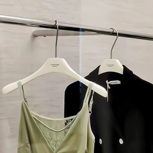 Di lusso bianco crema appendiabiti in <span class=keywords><strong>legno</strong></span> di alta qualità pantaloni vestito appendiabiti con Clip a spalla larga antiscivolo - Product Image 6