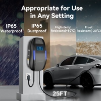 Chargeur EV de niveau 2 LEISN 9,6 kW 40A avec application, RFID, écran, IP65, prise NEMA 14-50 et câble J1772 de 25 pieds