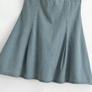 Vestido Mini Halter sin Espalda Lavado para Mujer 2026, Vestido de Verano Ajustado con Cuello en V y Detalle de Lazo, OEM/ODM de Fábrica China - Product Image 6