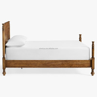 MYHOME Mobilier contemporain de haute qualité en bois de chêne massif avec cadre en bois à baldaquin Lit à baldaquin à quatre affiches Mobilier de chambre à coucher King Queen Size