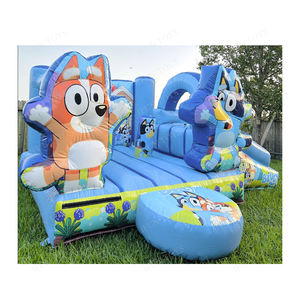 Maison <span class=keywords><strong>de</strong></span> rebond bleue pour enfants avec toboggan gonflable Combo Bouncer Party Rental Toddler Gonflable Jumping Blue Bouncy Castle Outdoor - Product Image 1