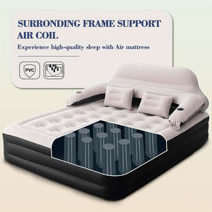 Multi-Functional Backrest Inflatable <b>Mattress</b> for Hospital Bedroom Use <b>Queen</b> <b>Size</b> Flocked Air Bed Built-in Pump Eco-Friendly - Product Image 4