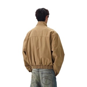 Style américain Retro Washed Canvas Stand Collar Pilot Hommes et Femmes Same Boxy Bann Style Overalls - Product Image 5