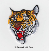 Nouveautés Logo animal tigre personnalisé 100% patchs de broderie à la machine Badges dessin animé brodé Service fer OEM forme de fleur