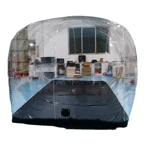 Cheap outdoor proof protection storage bubble cover transparent side PVC inflatable car garage roof tent for car packing