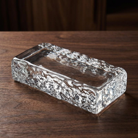 Brique de verre décorative artisanale de luxe à motif givré, à fusion à chaud, pour hôtels, salons, murs rideaux et serres