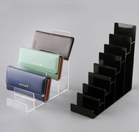 Vente en gros de présentoir en acrylique multifonctionnel à 4 niveaux pour pochette et portefeuille pour vitrine
