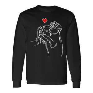 Camiseta de manga larga con diseño de corazón para perro Jack Russell Terrier, color negro - Product Image 1