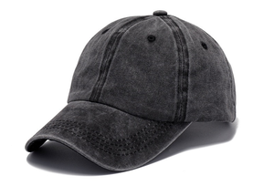 Casquette de baseball unisexe en jean délavé style vintage classique avec broderie motif petit cheval, ajustable, collection automne-hiver - Product Image 3