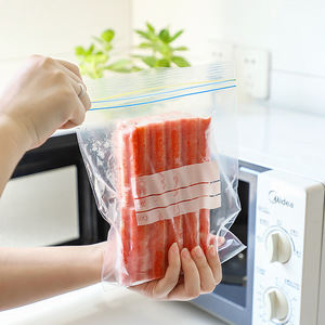 Sacs de conservation alimentaire à double nervure, taille moyenne, 20 pièces, avec fermeture éclair, pour réfrigérateur, légumes et fruits - Product Image 3