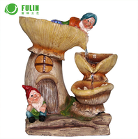 Intérieur Maison Table Top Champignon Fontaines D'eau Résine Gnome Nains Statue Avec Lumière pour La Maison Mariage Dessin Animé Ornements Décor
