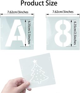 Pochoirs de <span class=keywords><strong>lettres</strong></span>, symboles, nombres, pochoirs artisanaux, modèles d'alphabet réutilisables, Kit de pochoirs à emboîtement - Product Image 3